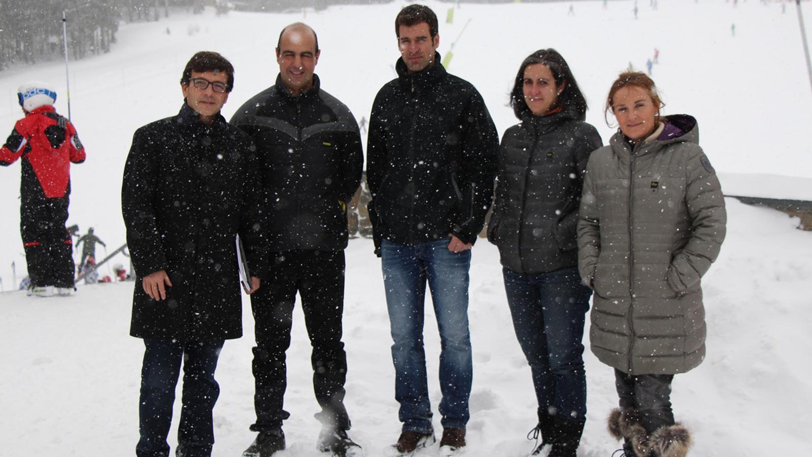 Els candidats massanencs i Jordi Cinca, avui a Pal./ G.LL.T.