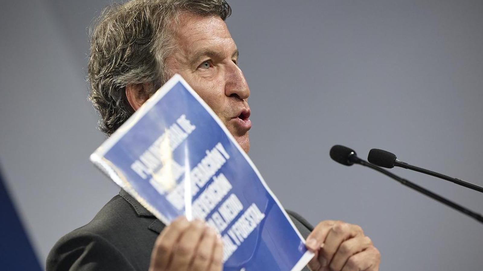 Alberto Núñez Feijóo weighs his plan to deal with the effects of the fires.