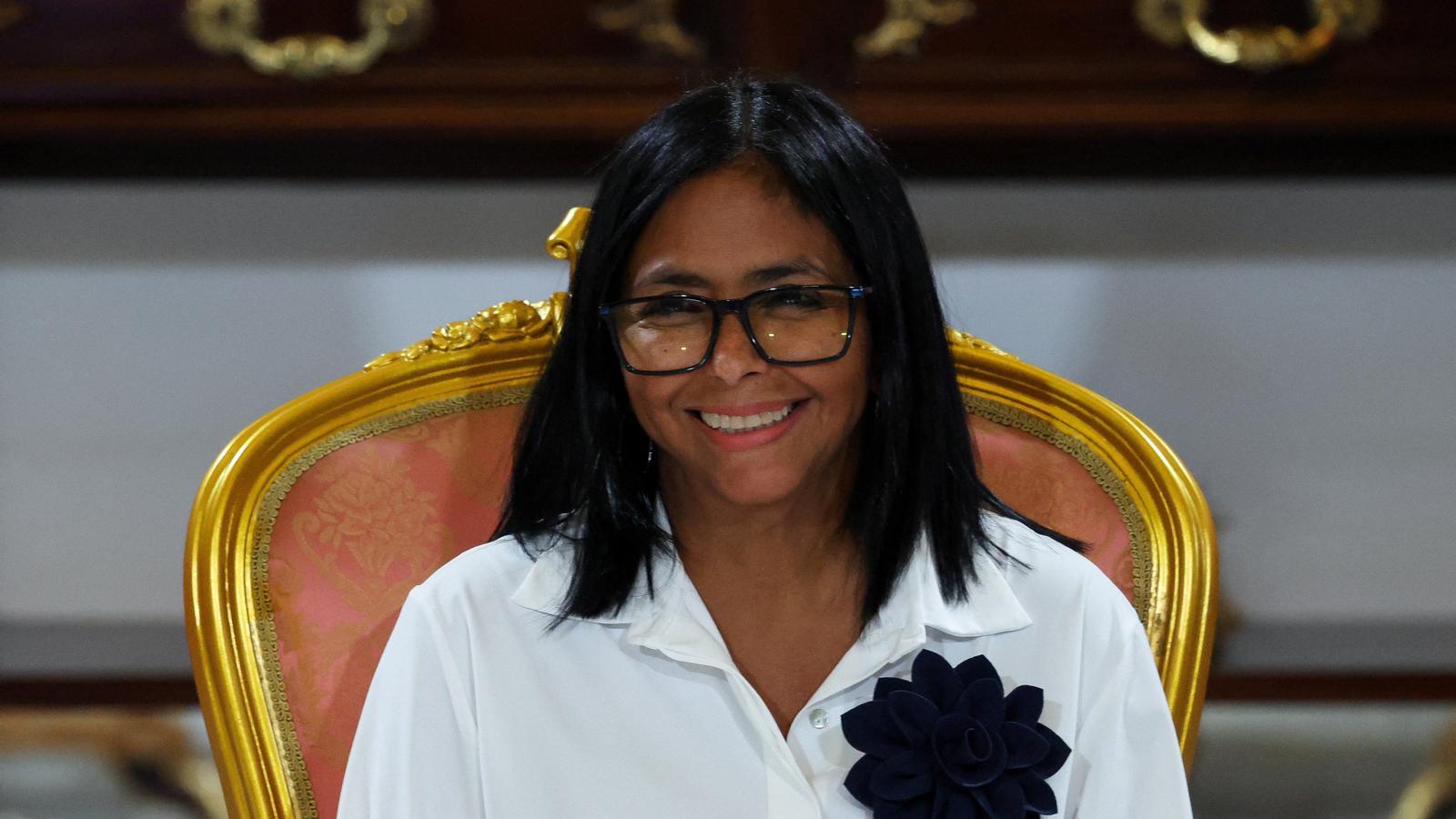 The interim president of Venezuela, Delcy Rodríguez, in Caracas in a file image.
