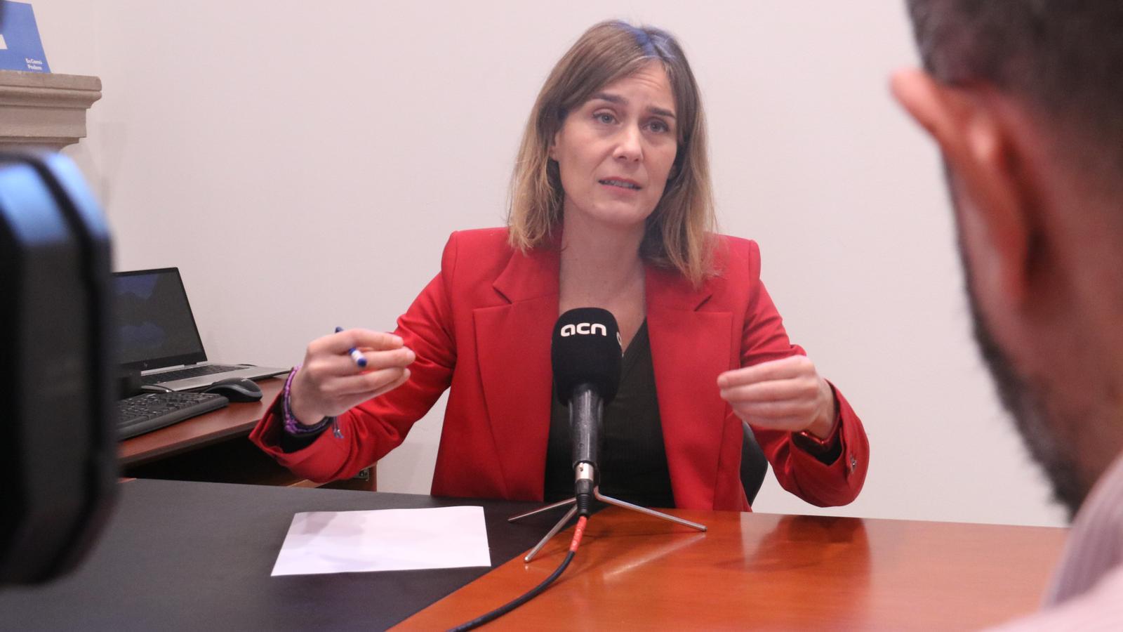 La líder dels comuns al Parlament, Jéssica Albiach, entrevistada per l'ACN