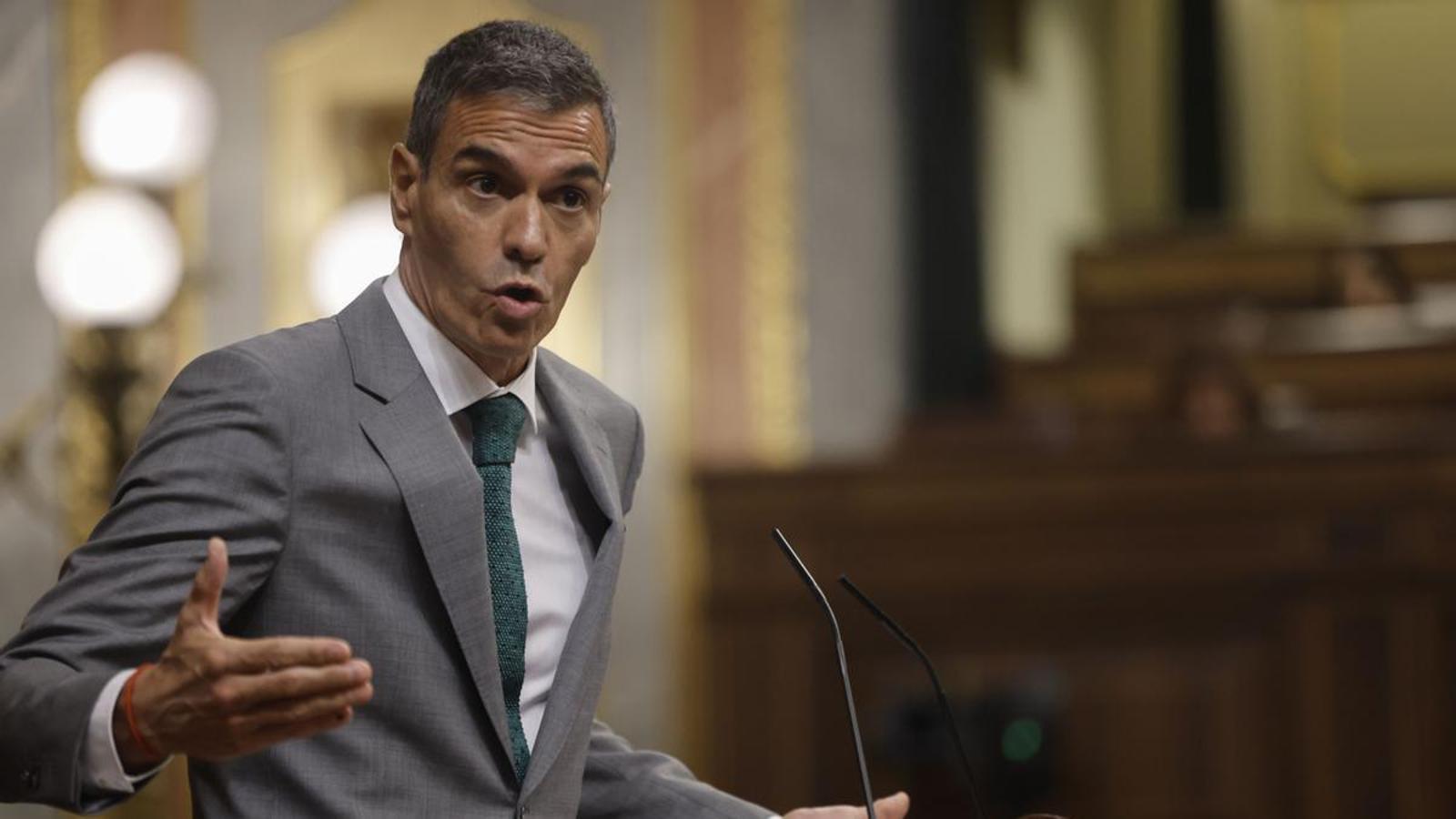 Pedro Sánchez in his appearance at the Congress this Thursday to report on the Ceuta crisis.