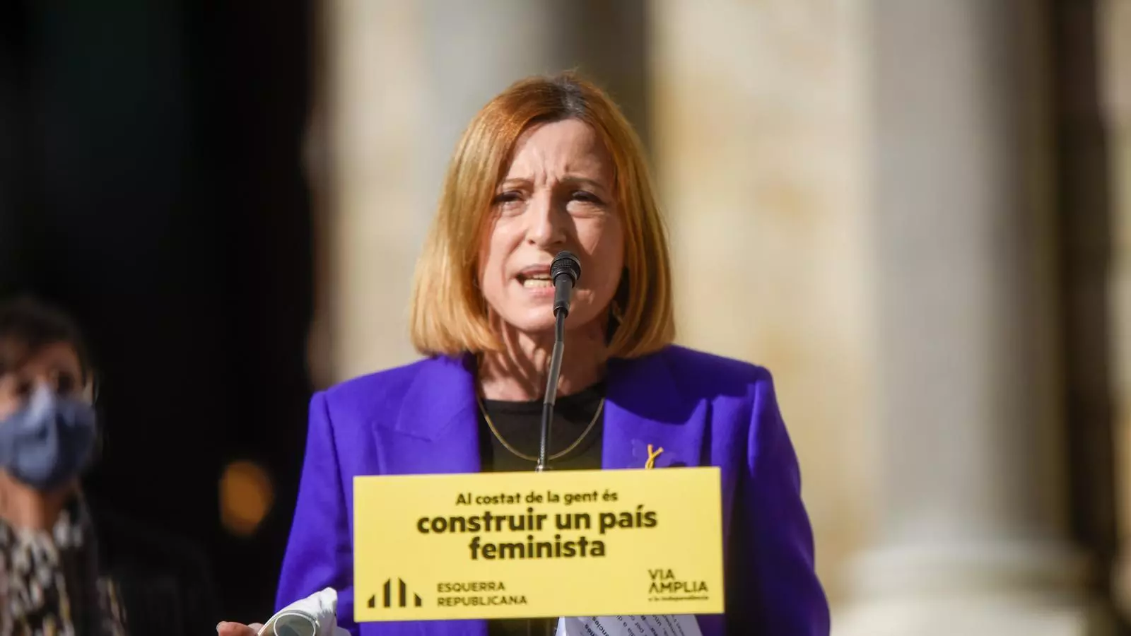 La expresidenta del Parlamento , Carme Forcadell, en un acto de ERC este miércoles.