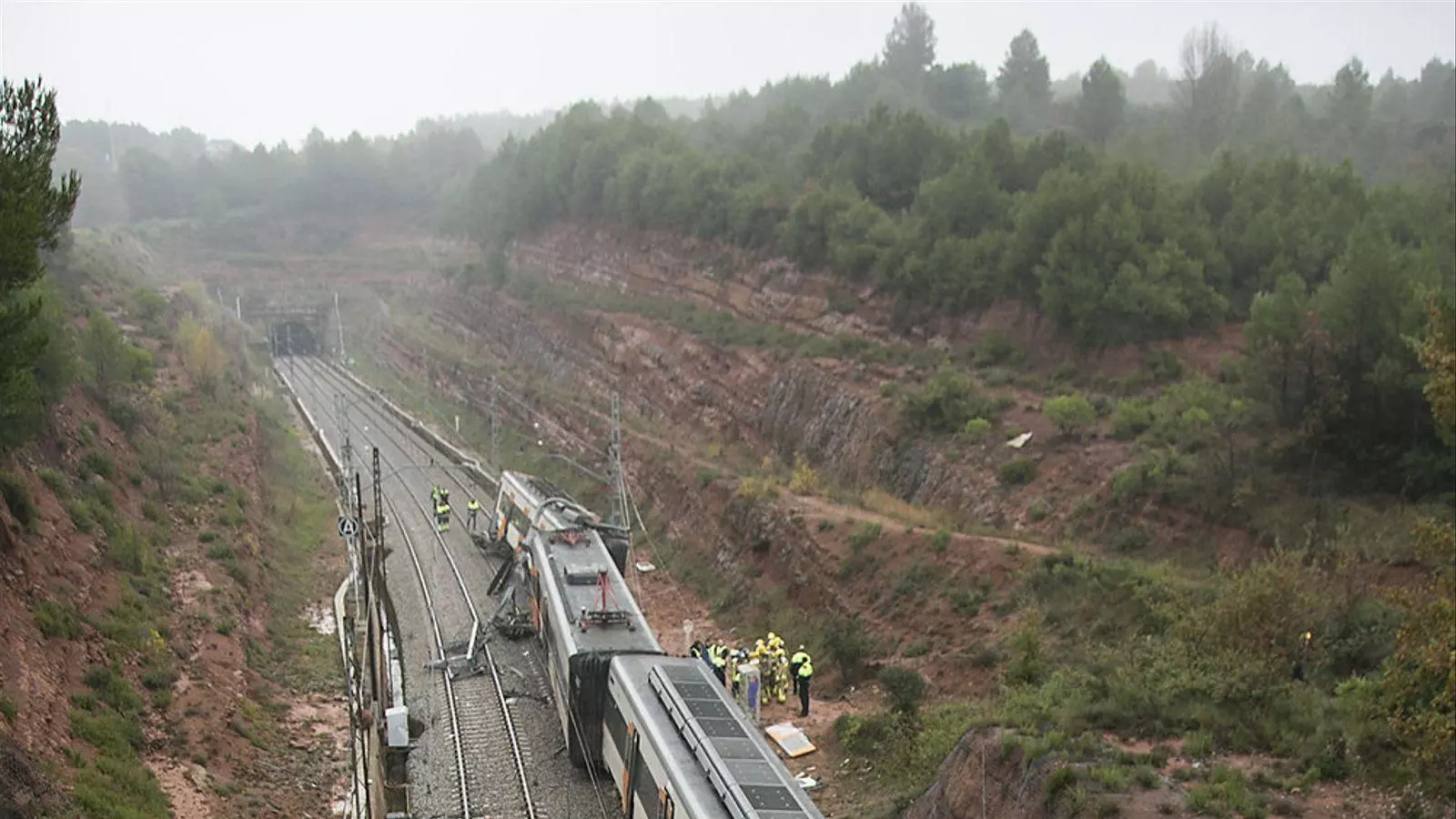 El tren descarrilat a Vacarisses el novembre del 2018