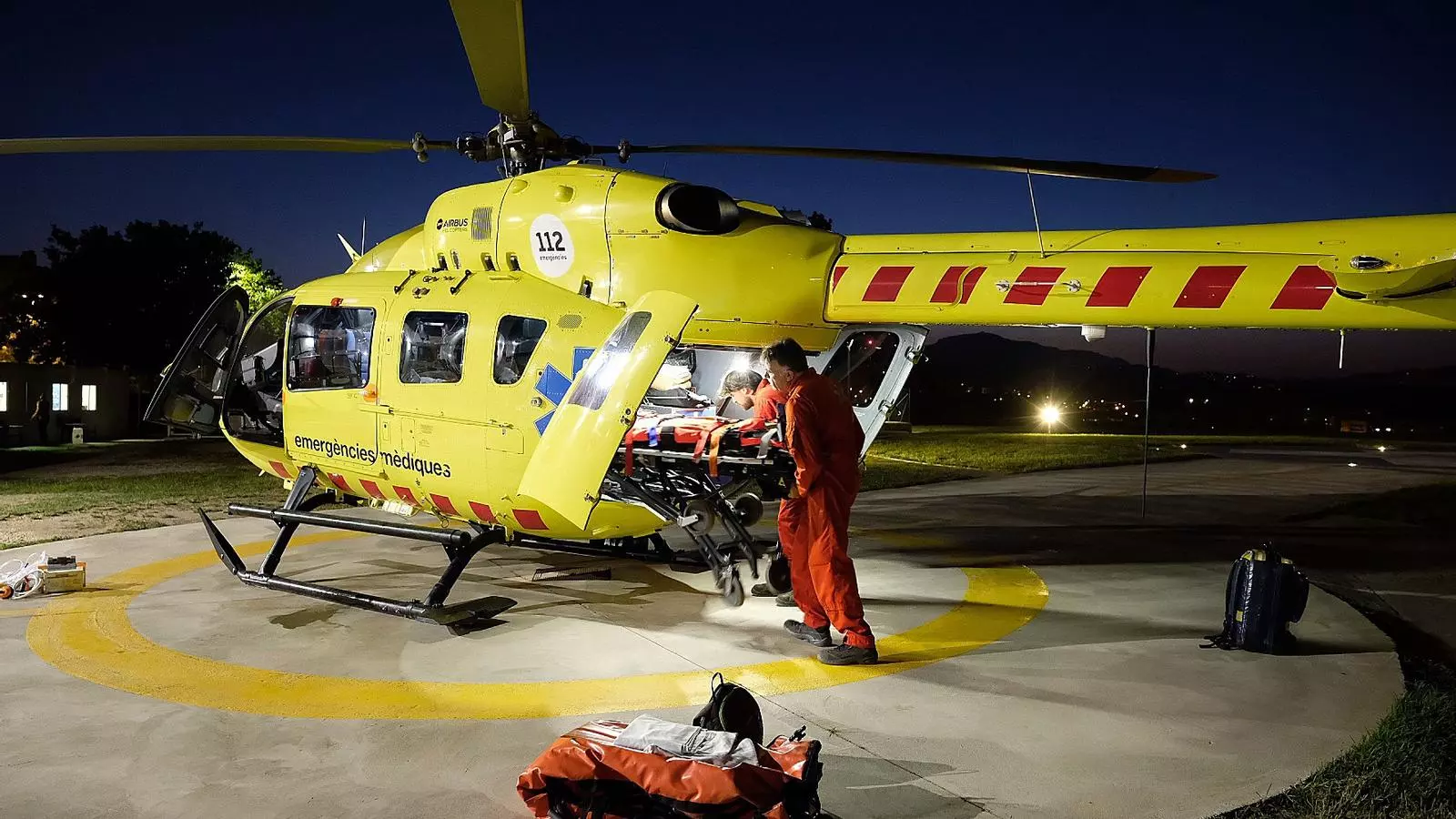 L'helicòpter nocturn ha fet 26 trasllats sanitaris en dos anys a l'Alt Pirineu i Aran. / SEM