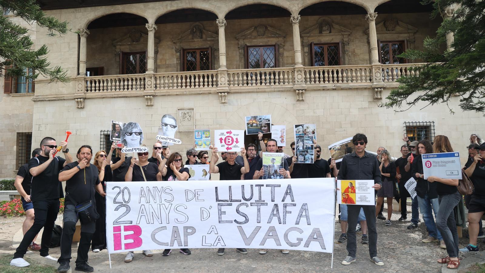 IB3 workers protest during their strike in June.