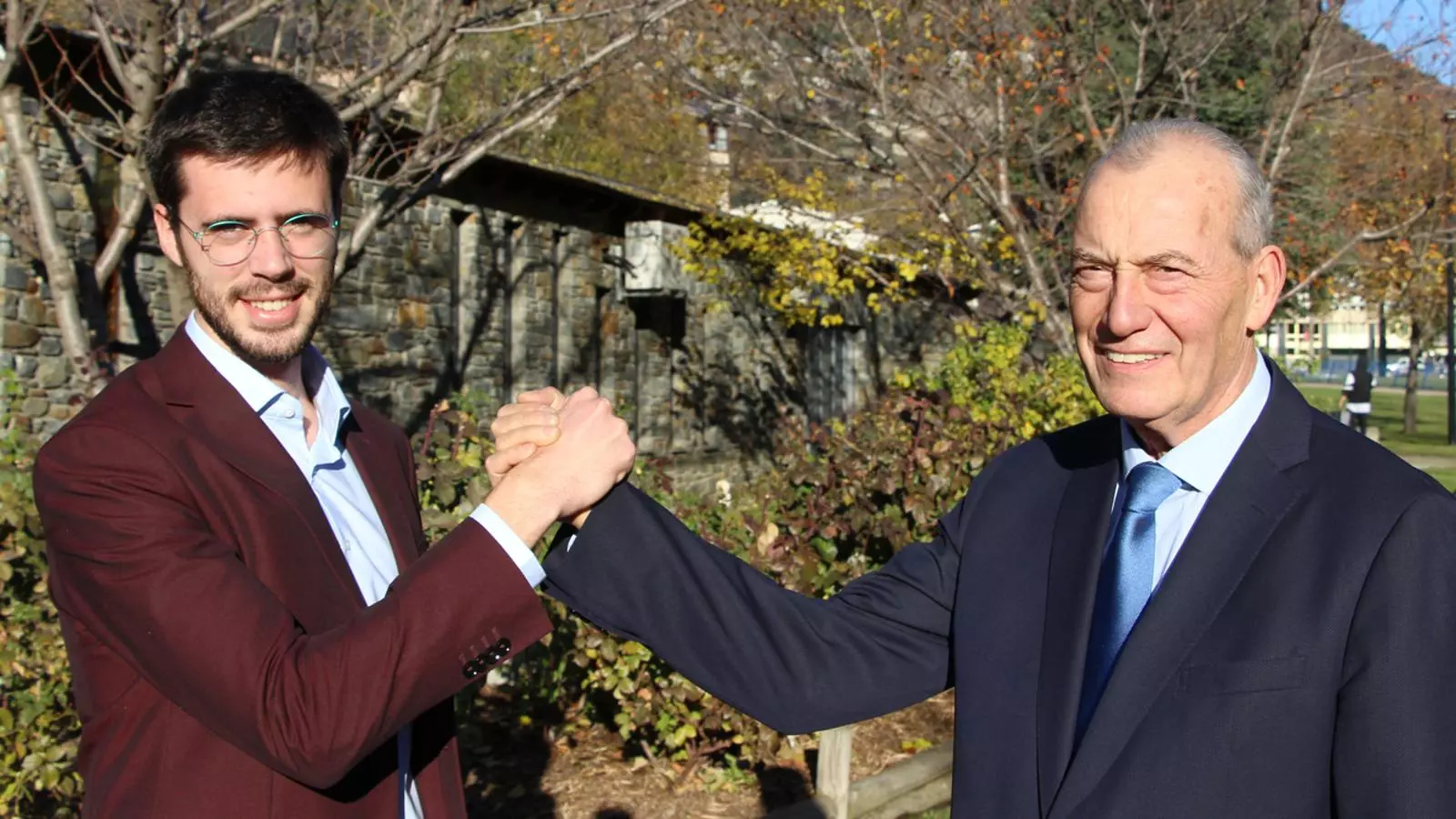El candidat de Desperta Laurèdia a Sant Julià, Cerni Cairat, i el cap de llista de Demòcrates + Independents a Escaldes-Engordany, Miquel Aleix. / A. S.