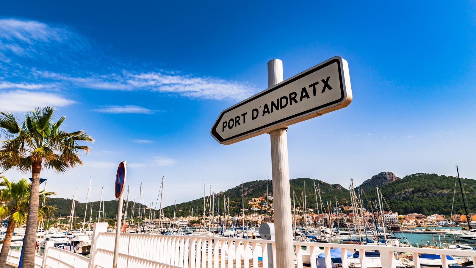 A traffic sign in Andratx.