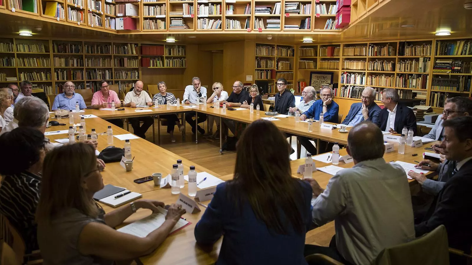 La reunió del ple del patronat del Teatre Lliure ahir al migdia.