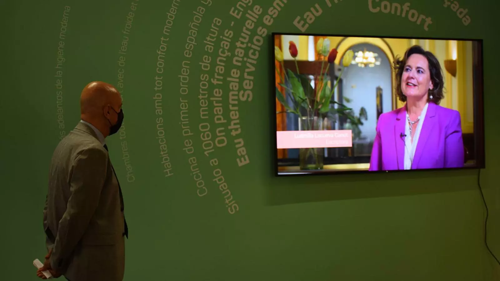 El cònsol menor, Joaquim Dolsa, durant la presentació de l'exposició aquest matí.