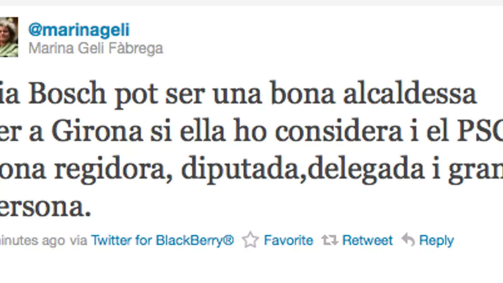 La piulada de Marina Geli