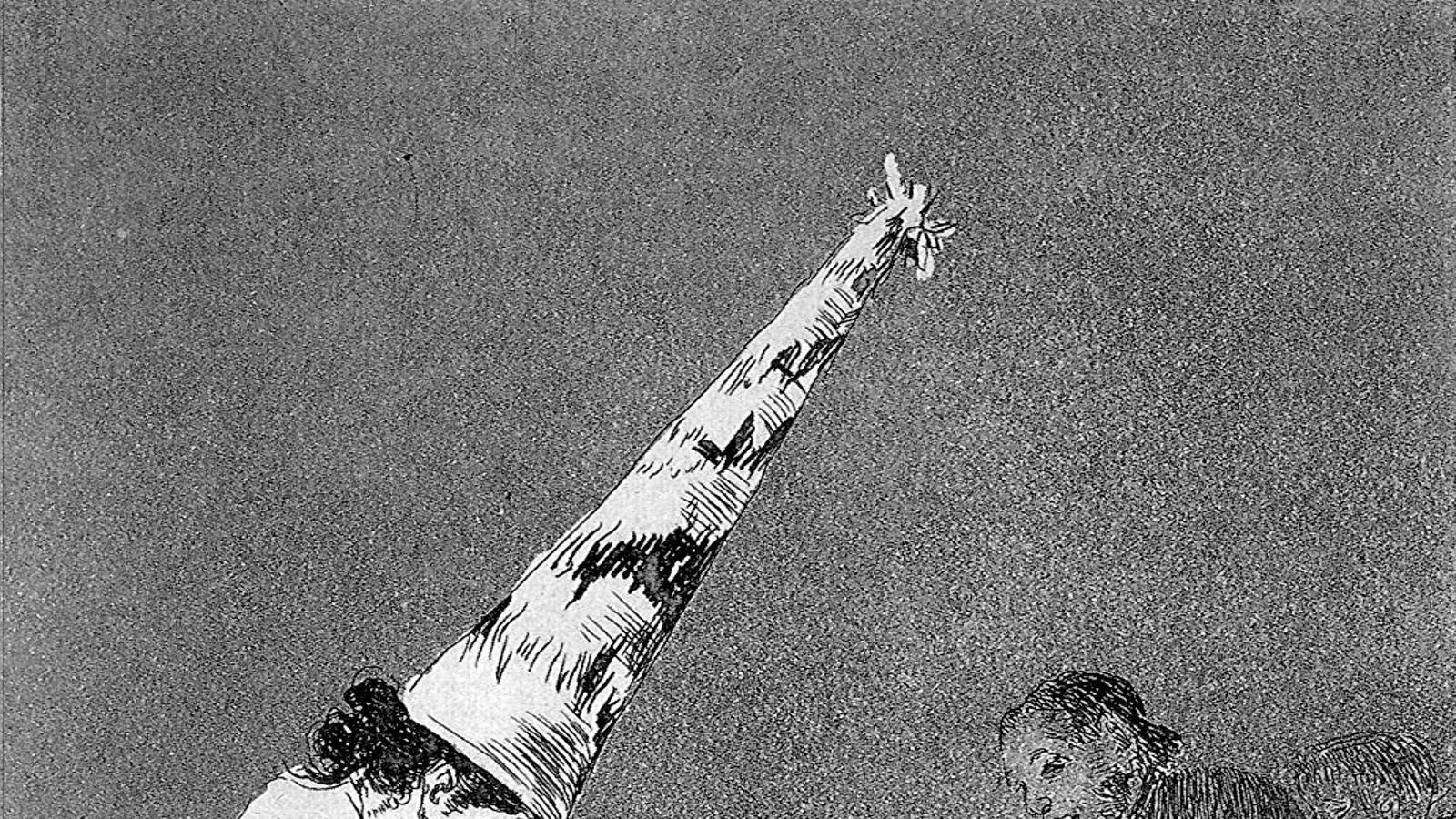 The engraving 'Those dusts' from the series The Caprices by the painter Francisco de Goya