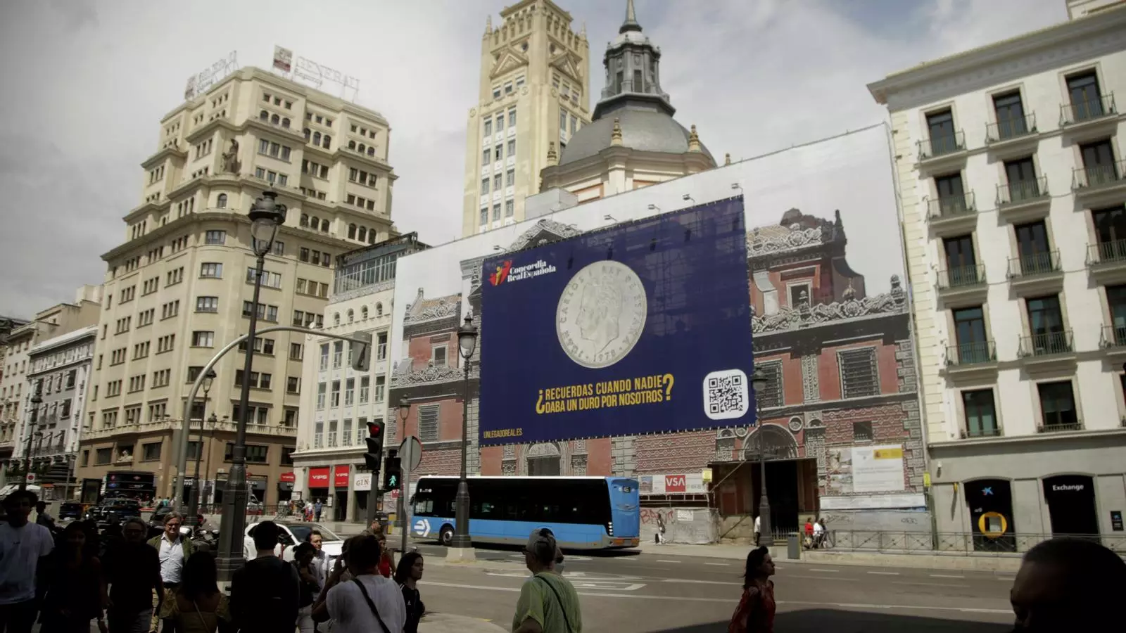 Pancarta de Concordia Real Española en suport al rei emèrit