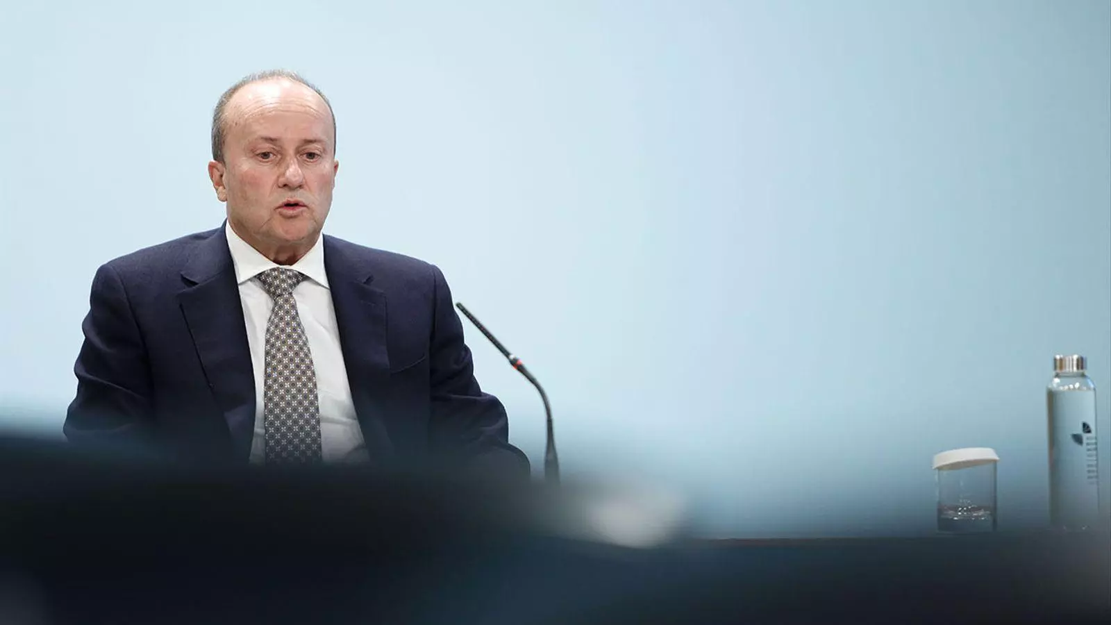 El ministre de Justícia i Interior, Josep Maria Rossell, durant una roda de premsa.