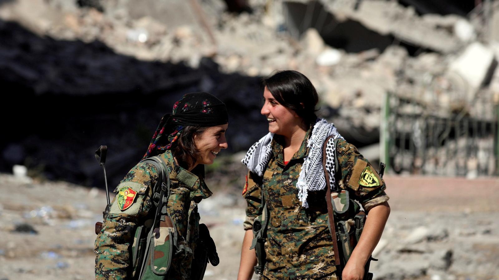 Syrian Democratic Forces fighters in Raqqa