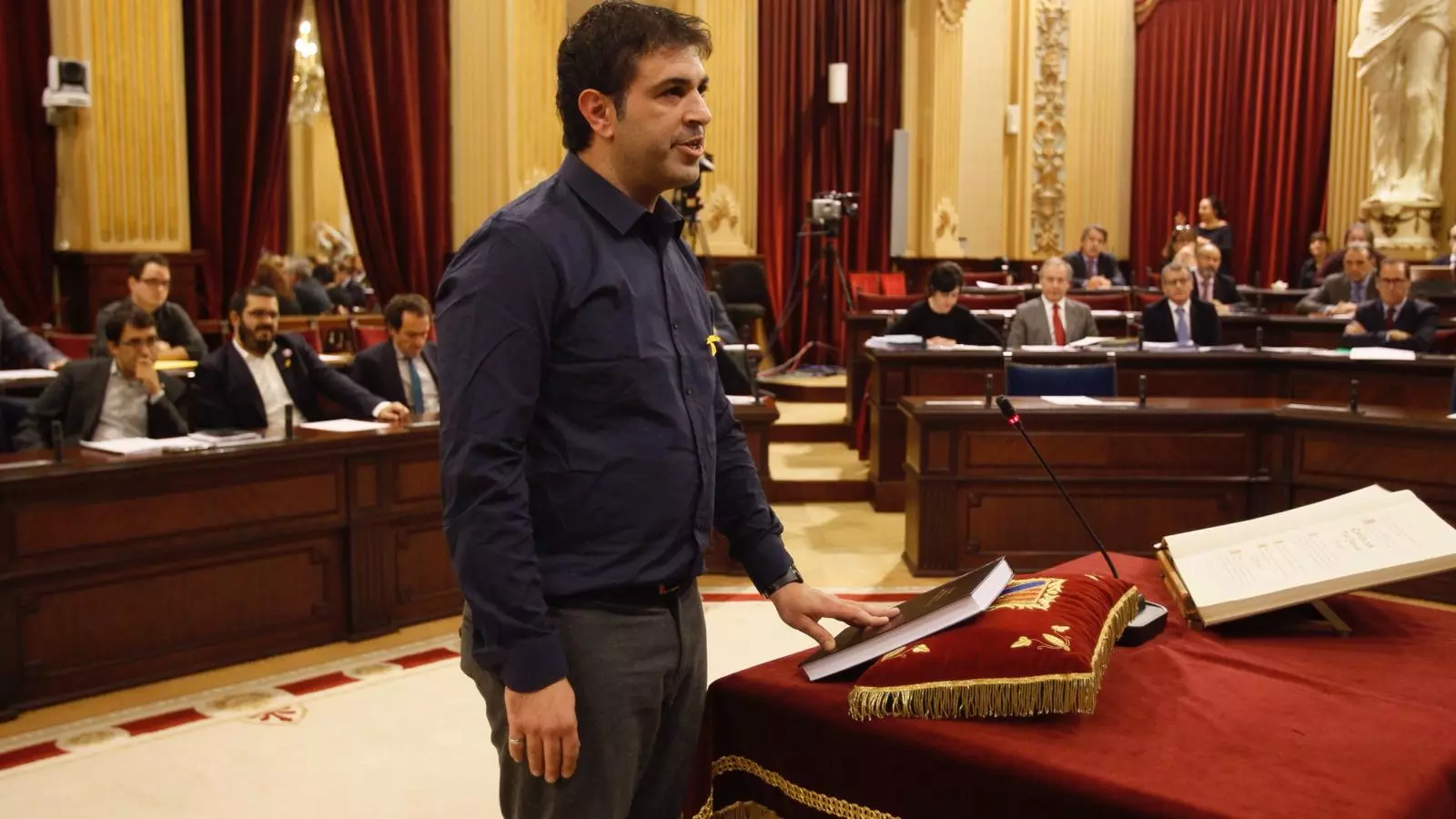 El diputat de MÉS per Mallorca Josep Ferrà aquest dimarts al Parlament.