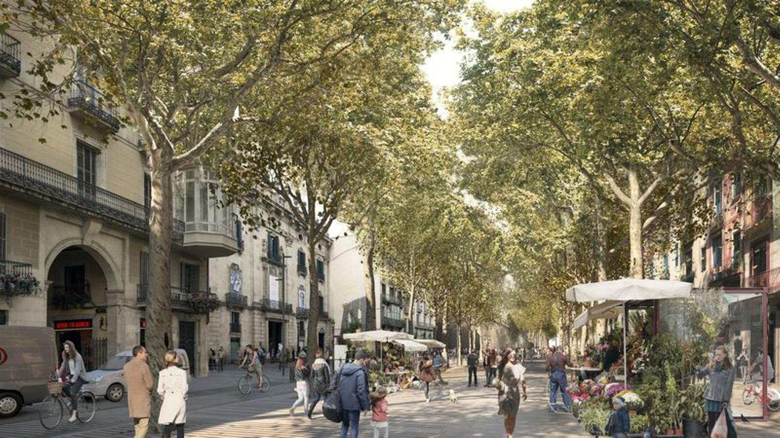 Simulation of how the Rambla will look like after the works