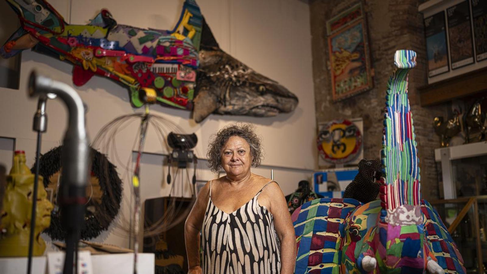 Tanja Gross, director of Drap Art, at the association's premises on Carrer Groc in the Gothic Quarter of Barcelona.