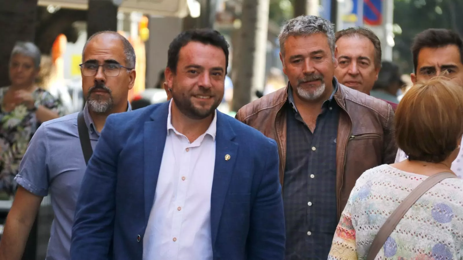 Àlex Pastor, aquest matí, arribant al ple de Badalona