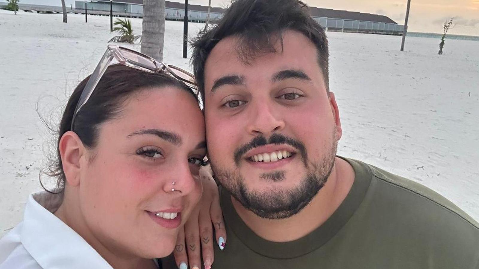 Nadine Romero in the Maldives with her partner