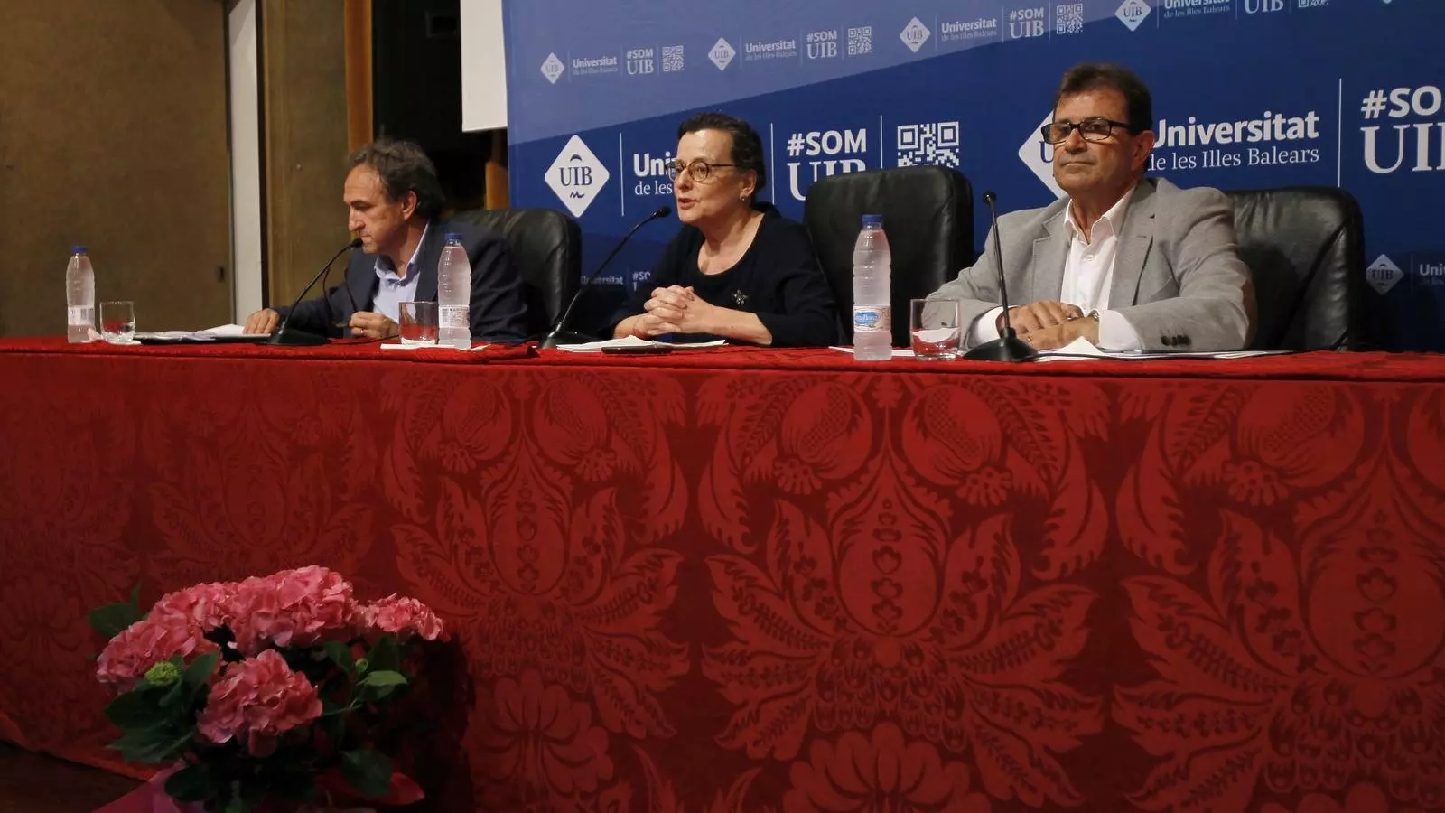 Els candidats a rector de la UIB, amb la presidenta del Consell Social