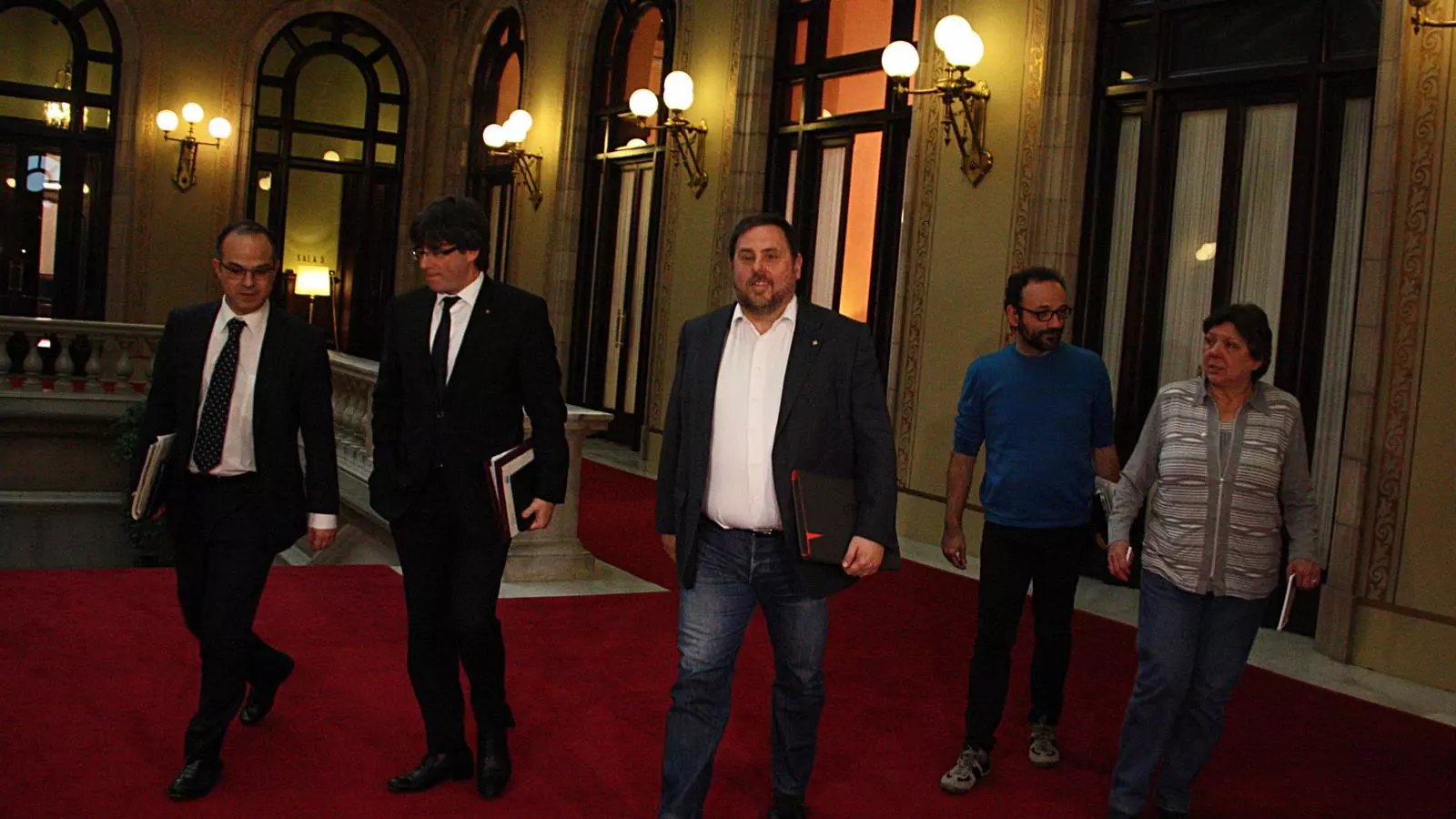 Reunió de membres del Govern, JxSí i la CUP sobre l'ATLL