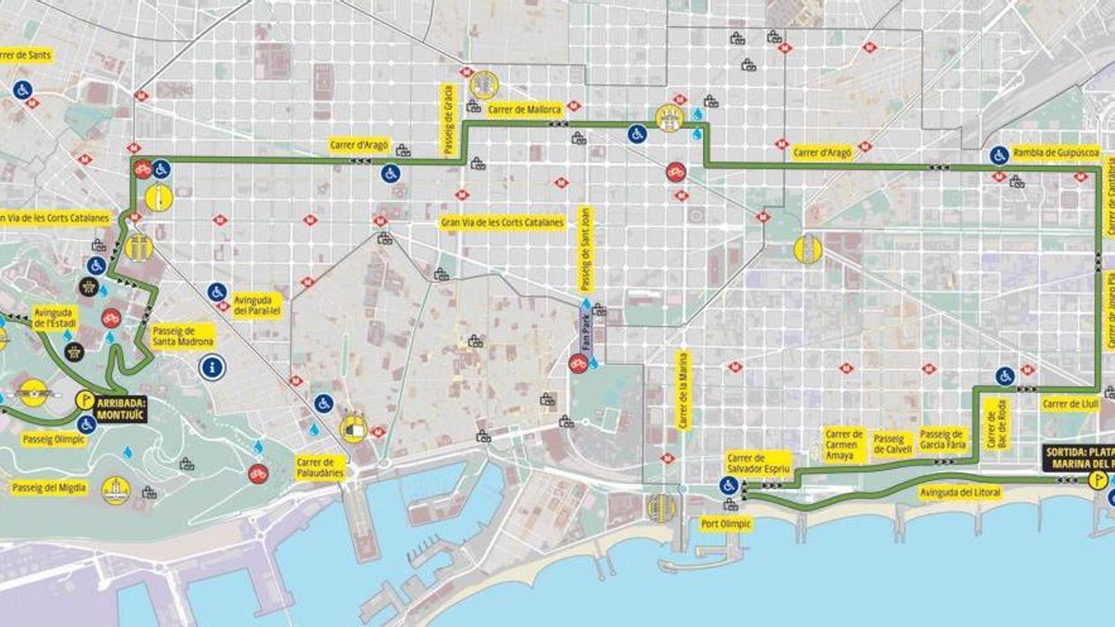 The affectation to mobility on the day of the first stage of the Tour de France in Barcelona