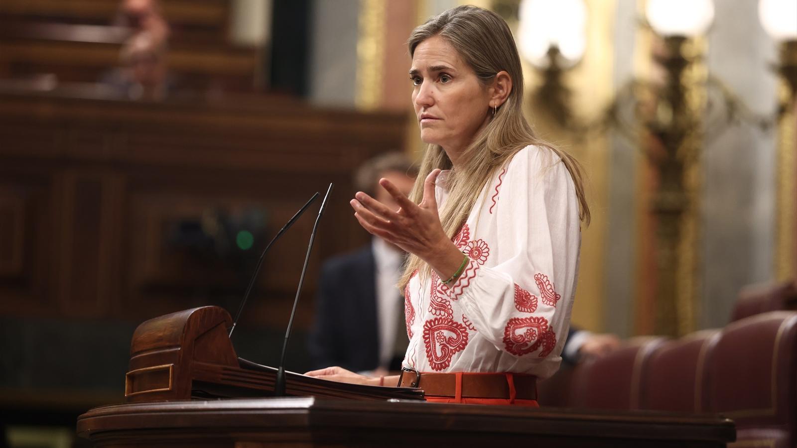Sara Aagesen intervenes at the plenary session of the Congress of Deputies in September 2026