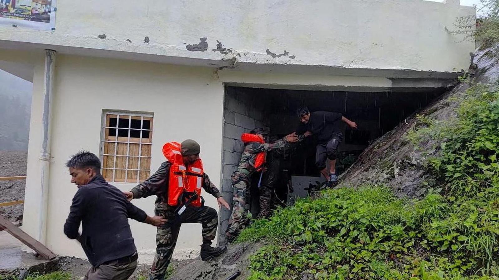 Flash flood rescue teams in Dharali, Uttarakhand, India