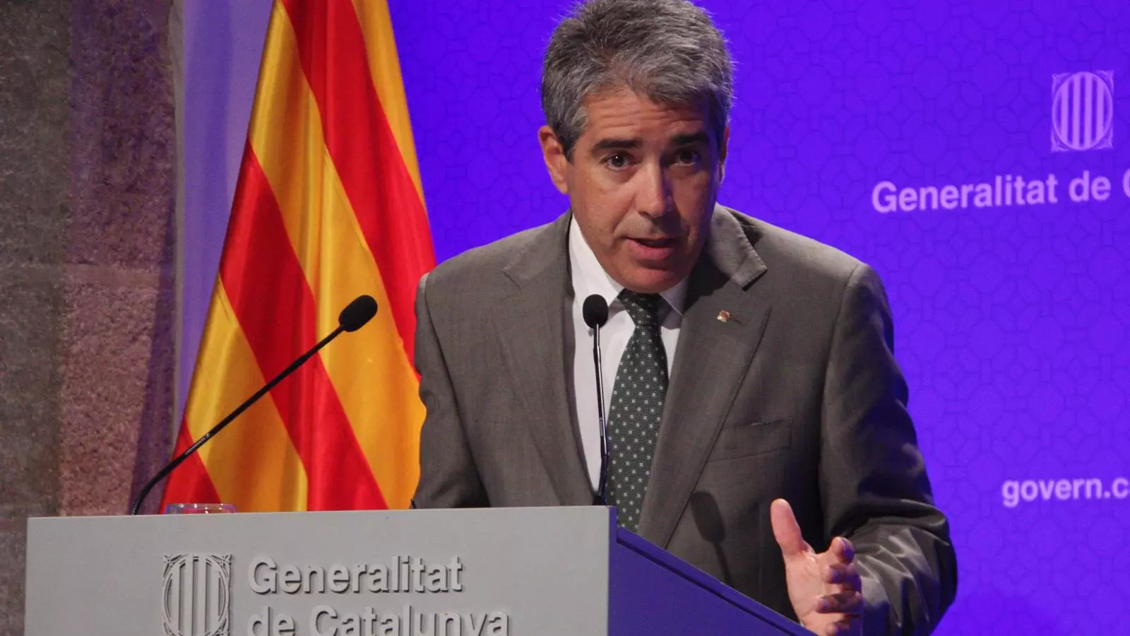 El conseller de la Presidència, Francesc Homs, en roda de premsa aquest dimarts / ACN