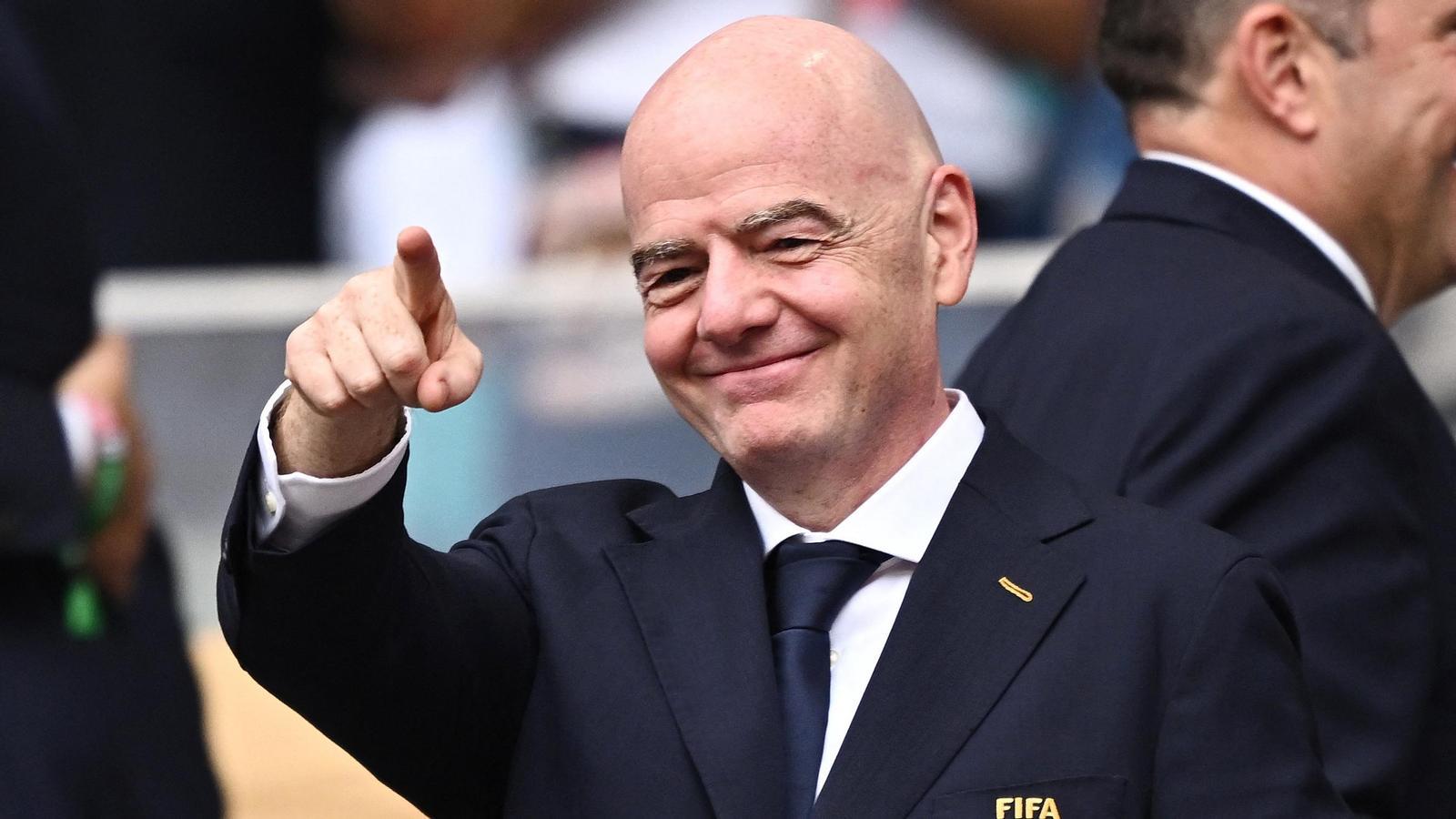 Gianni Infantino, during the match between Norway and England