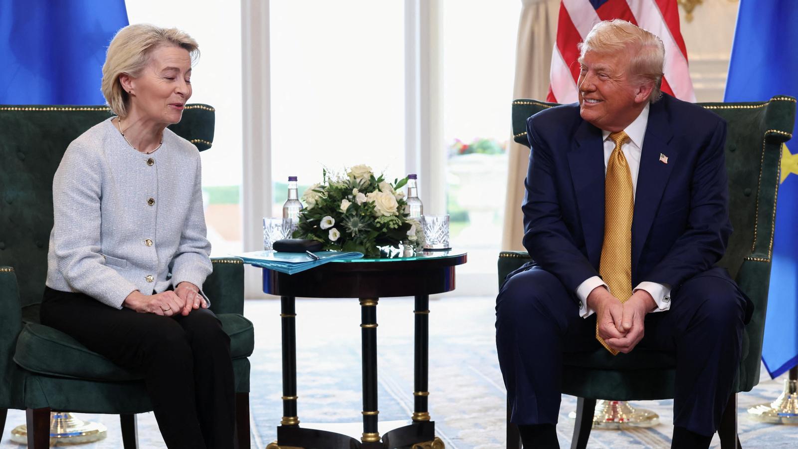 Ursula von der Leyen and Donald Trump in Turnberry, Scotland.