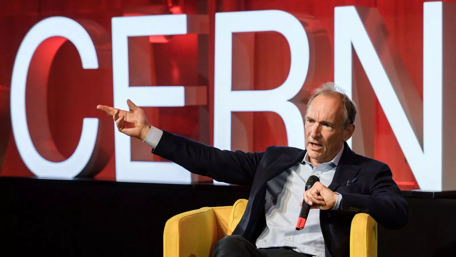 Tim Berners-Lee, aquest dimarts, en la commemoració del 30è aniversari de la World Wide Web al CERN
