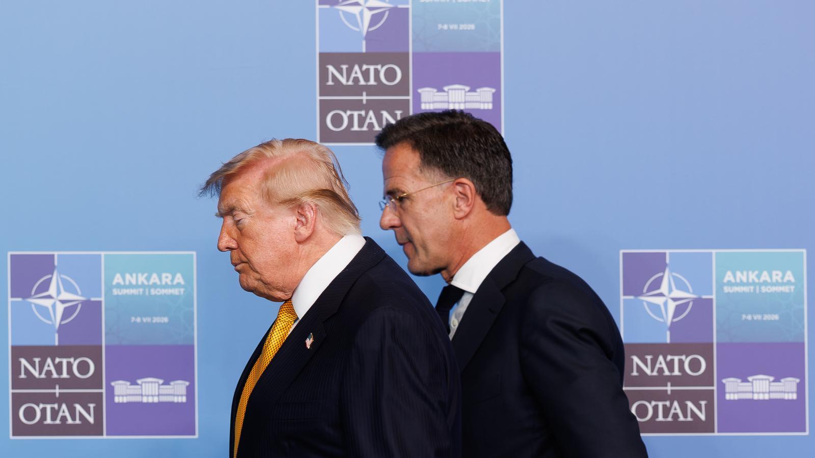 Donald Trump y el secretario general de la OTAN, Mark Rutte, en la cumbre de Ankara, este miércoles.
