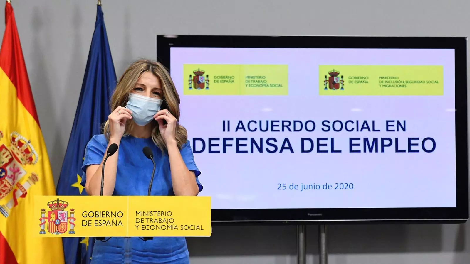 Yolanda Díaz, ministra
De Treball, va assegurar ahir que l’acord “dona seguretat i tranquil·litat
A les empreses i als treballadors”.