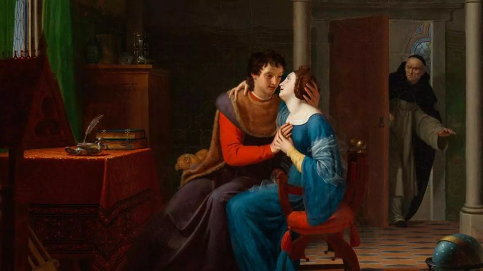 Quadre de Jean Vignaud on els amants Heloïsa i Abelard són descoberts per l'abat Fulbert