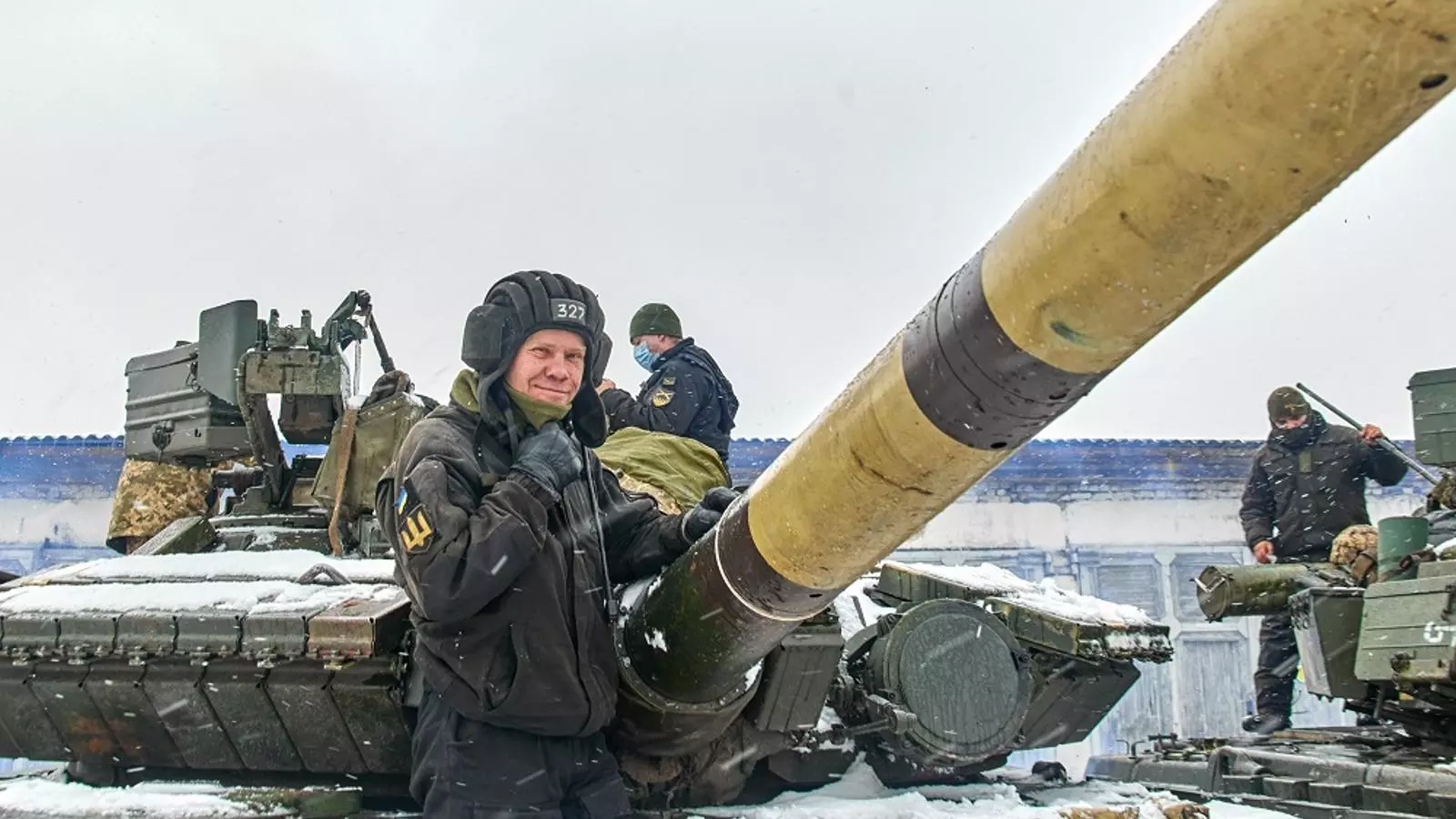 Tropes ucraïneses a la ciutat de Kharkiv el 31 de gener.