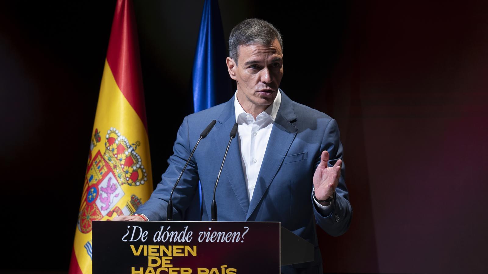 The president of the Spanish government, Pedro Sánchez, this Tuesday during the presentation of the Integration Plan.