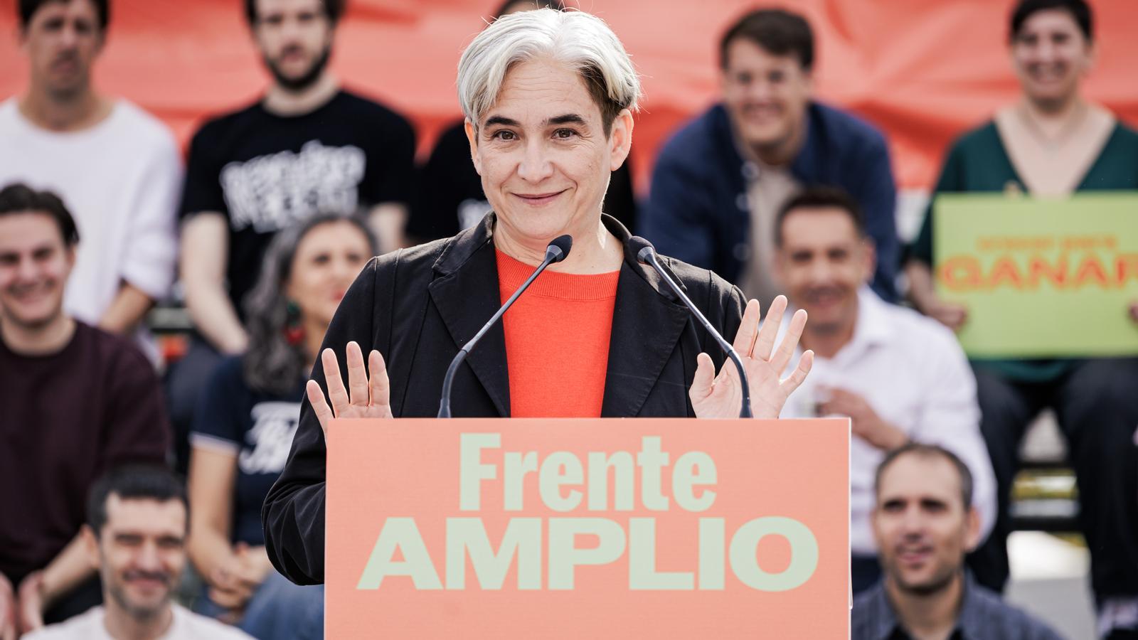 La exalcaldesa de Barcelona Ada Colau durante la presentación de su candidatura en Madrid.