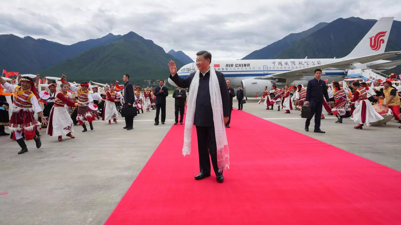 El president Ji Jinping a la seva arribada al Tibet