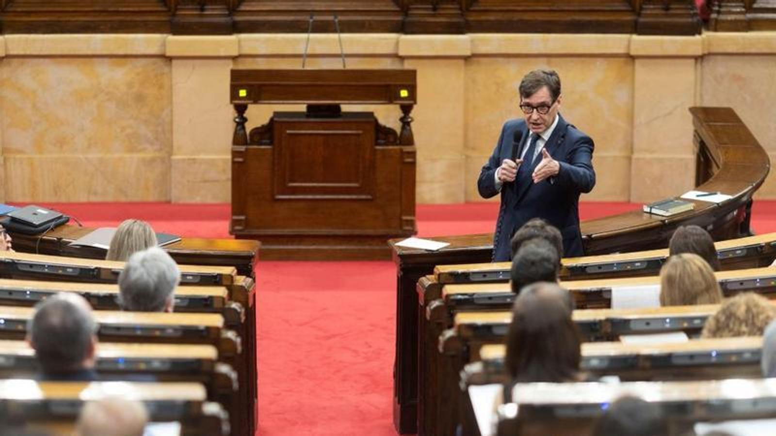 The President of the Generalitat, Salvador Illa, during the control session in Parliament, on June 17, 2026.
