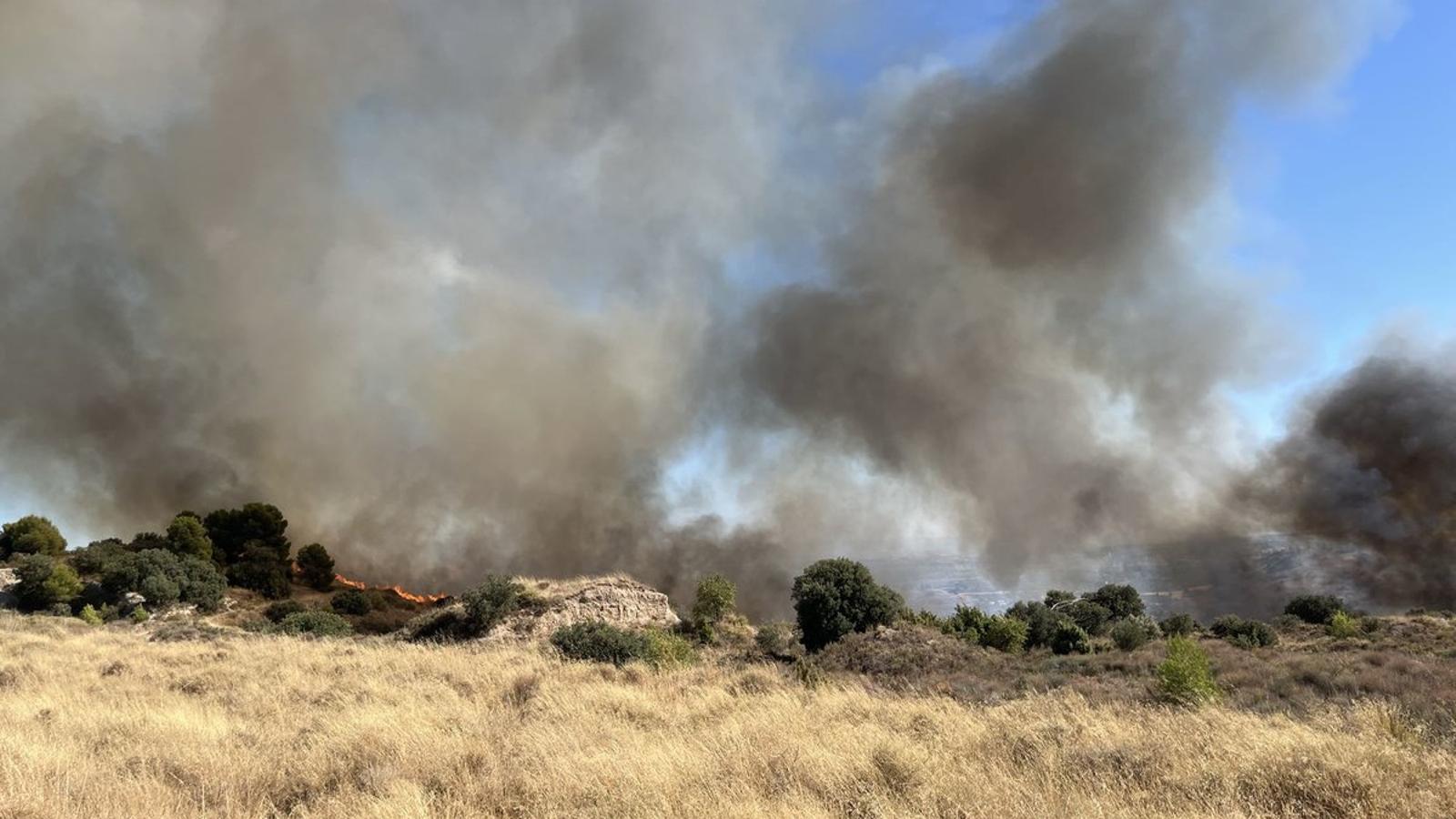 Vegetation fire in Alfarràs (Segrià).