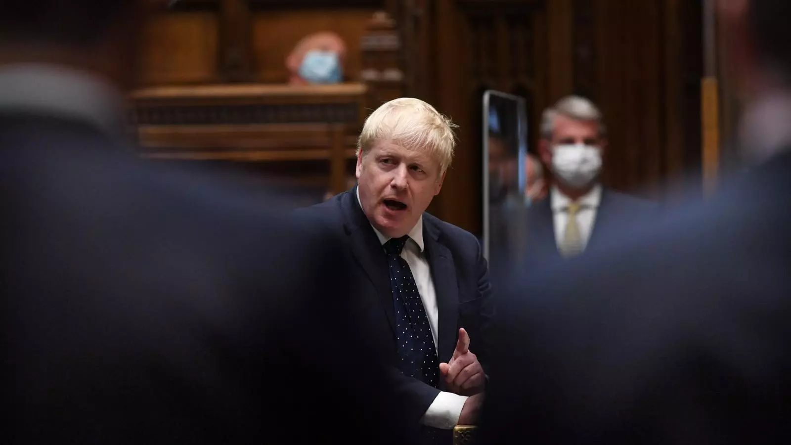 Boris Johnson, al parlament britànic, en una intervenció aquest dilluns, quan es va adreçar a la cambra sobre la caiguda de Kabul i l'operació d'evacuació des de l'aeroport