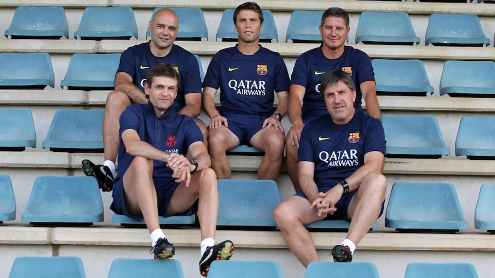 Tito Vilanova, amb la resta del cos tècnic del Barça / FCBARCELONA.CAT