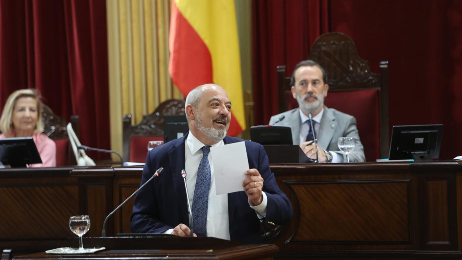 Sergio Rodríguez esta mañana en el Parlament
