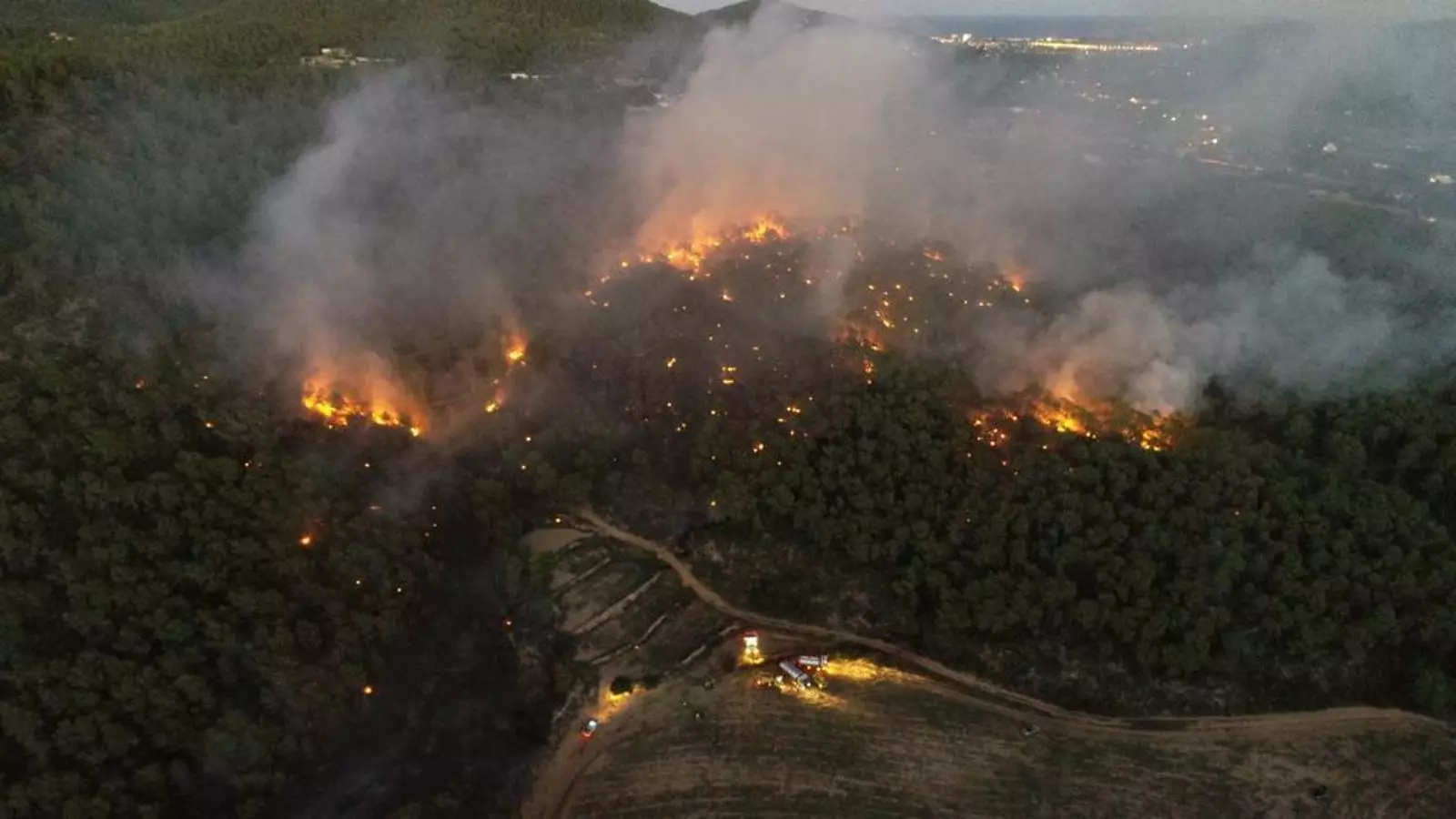 Imatge de l'incendi./ POLICIA LOCAL DE SANT JOSEP