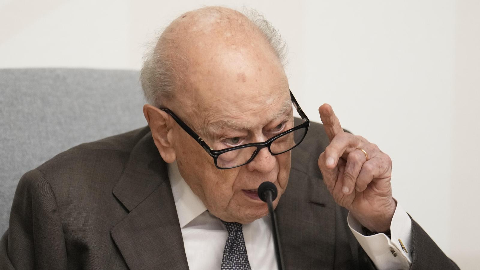 El expresidente Jordi Pujol, durante el acto de ingreso del fondo documental de CDC en el Archivo Nacional de Cataluña, el 22 de junio de 2026.