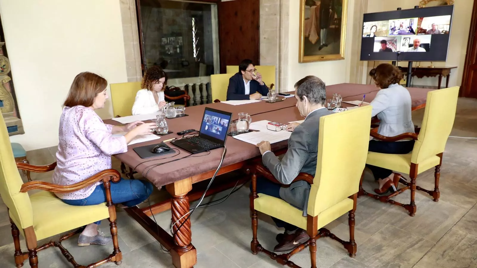 Imatge de la reunió de la Mesa de Diàleg Social