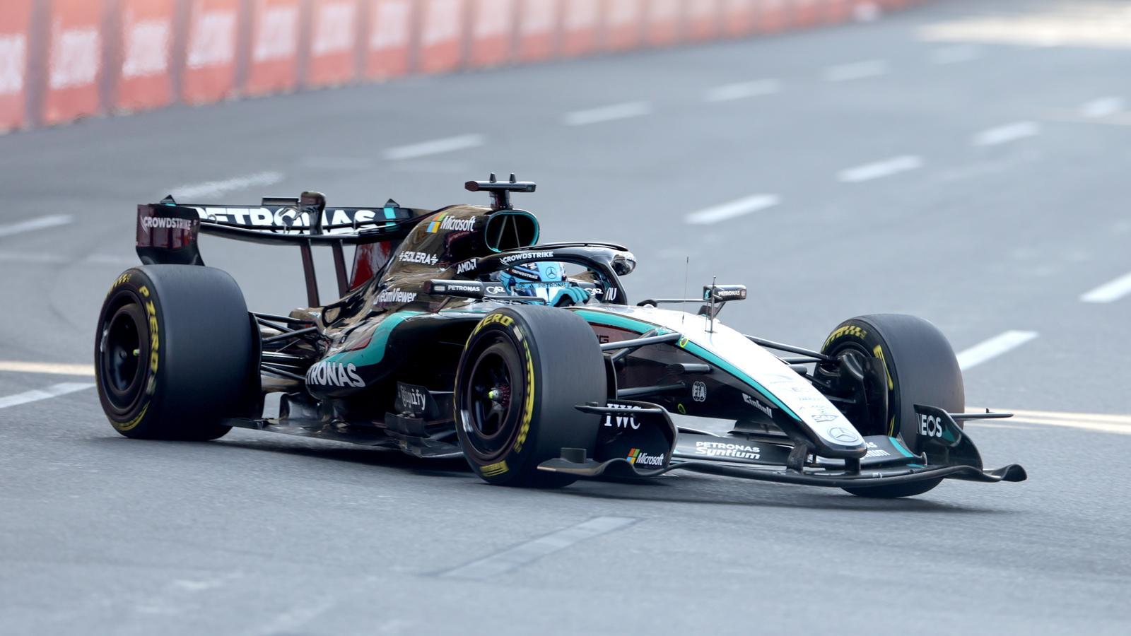 George Russell at the Baku circuit