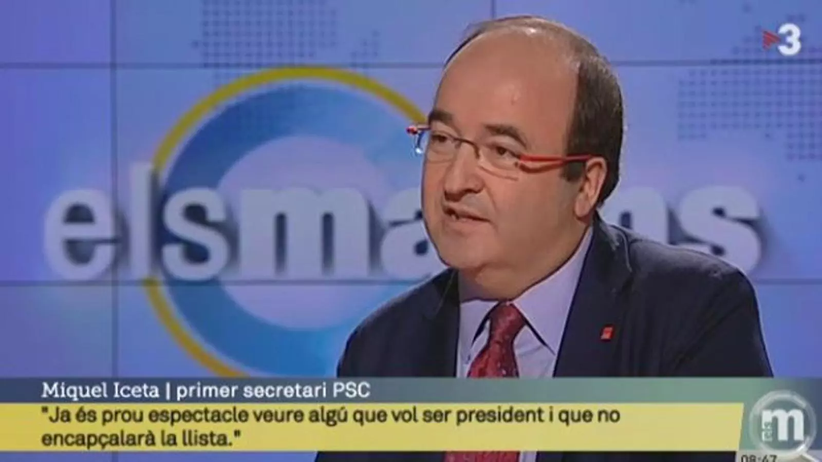 Miquel Iceta als estudis d'Els matins' de TV3