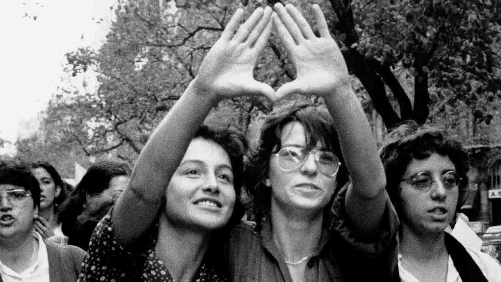 Pilar Aymerich, manifestación contra la violación y los malos tratos, 1977.